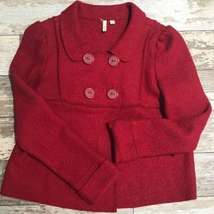 Frenchi  pea /swing coat woven textured rayon/wool